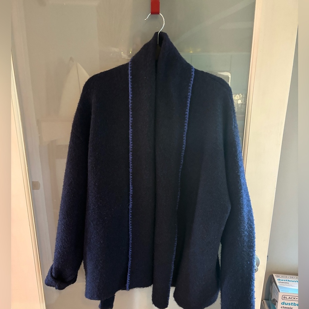 Flat White The Mariel 3D Icon Longline Cardigan Sweater - Picture 3 of 7